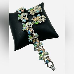 Rare Vintage Florenza Molded Glass AB Rhinestone Set